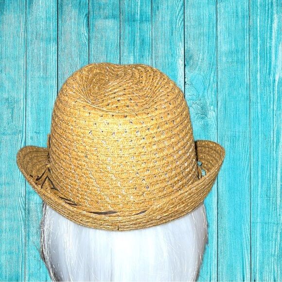 Cute straw fedora with turquoise beaded band! - Picture 6 of 8
